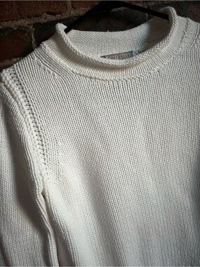J. Crew White Knit Crewneck Sweater